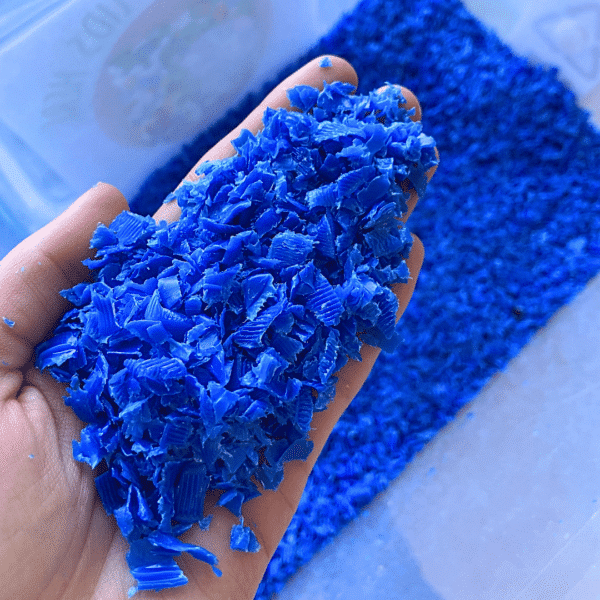 Recycled Blue HDPE (#2) Plastic Shred - 500g