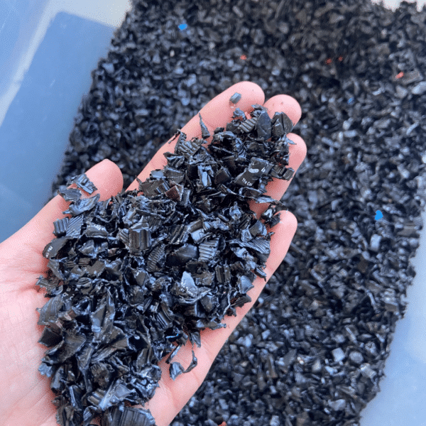 Recycled Black HDPE (#2) Plastic Shred - 500g